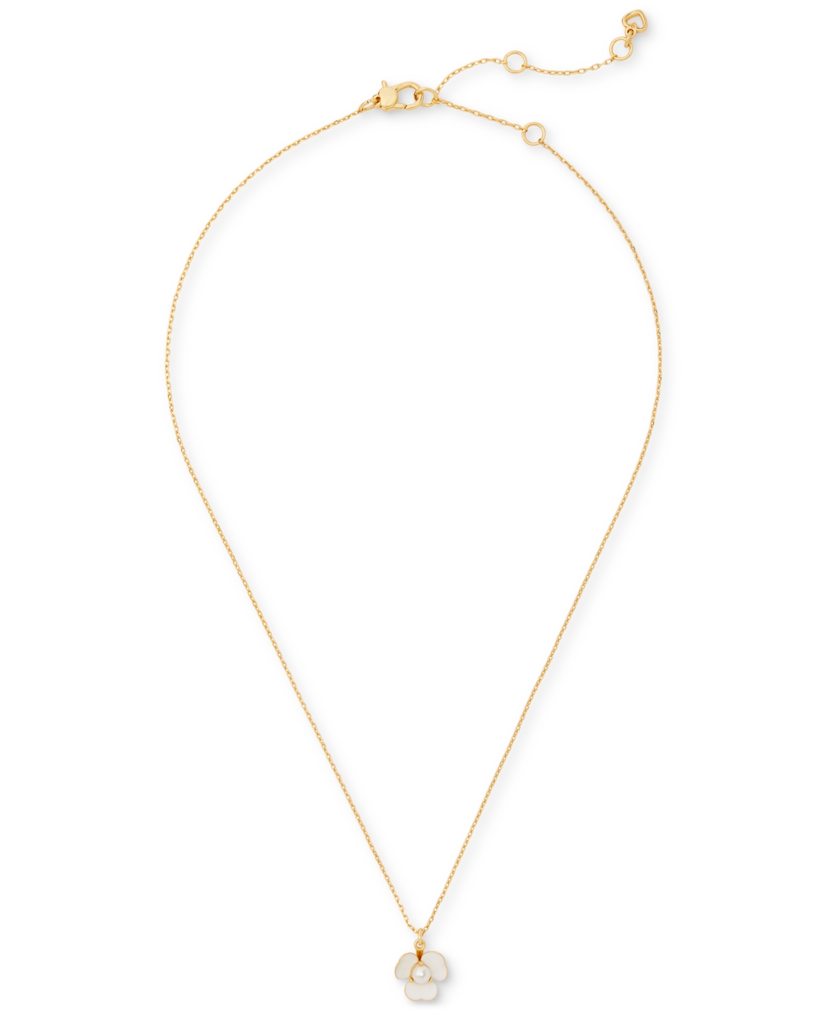 Kate Spade Gold-tone Crystal Bouquet Toss Mini Pendant Necklace In White Gold.