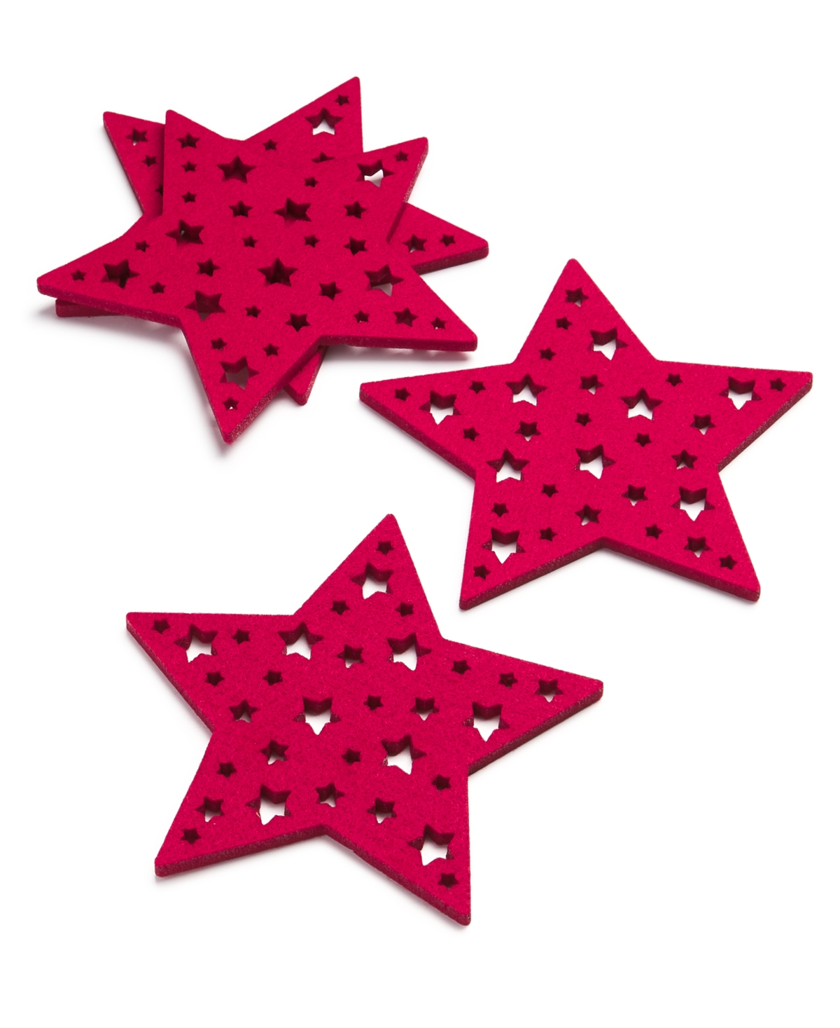 The Cellar Holiday Star Felt Coasters, Set Of 4, Created For Macy's In Red