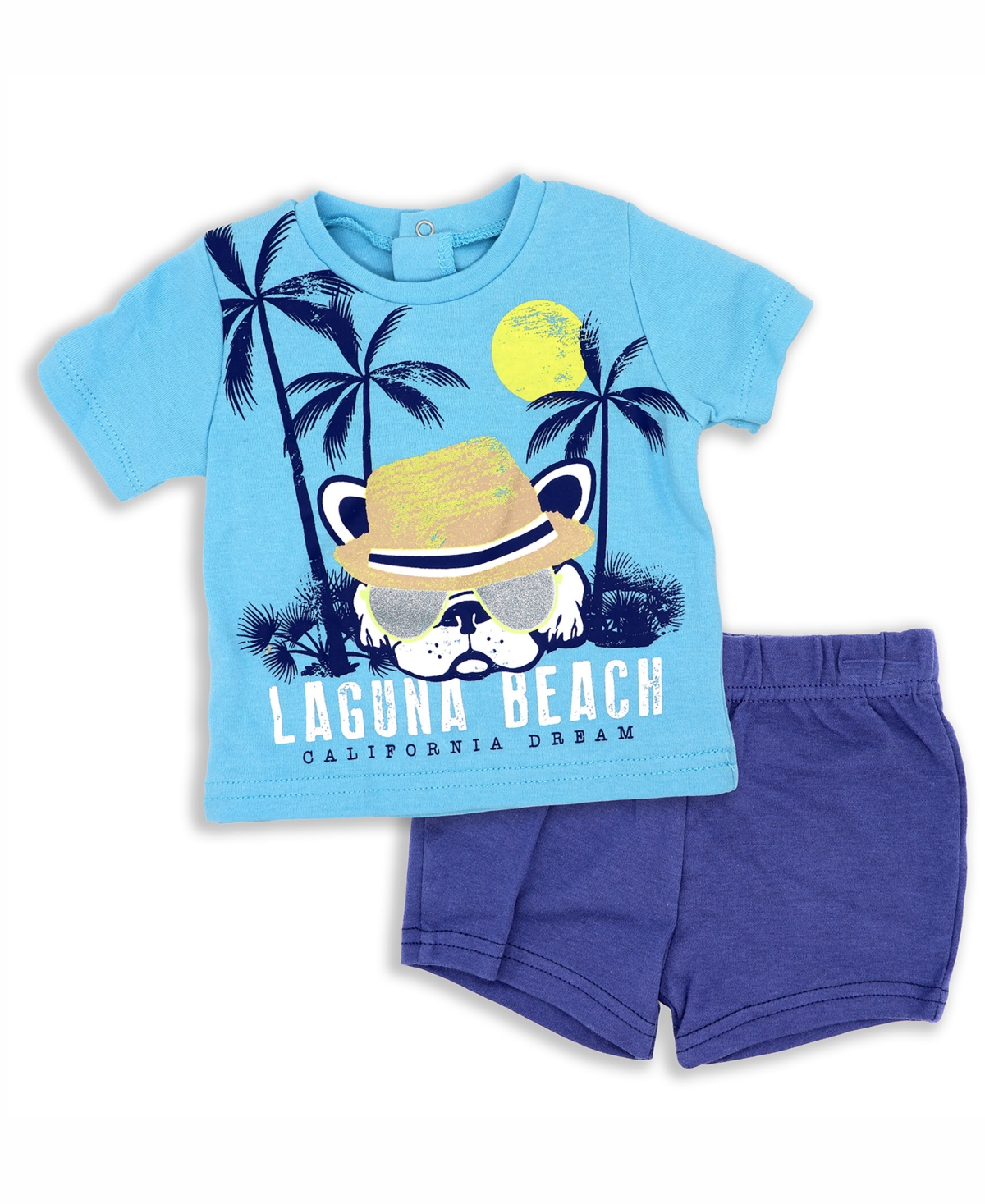 Lily & Jack Baby Boys Beach T Shirt And Shorts, 2 Piece Set In Blue