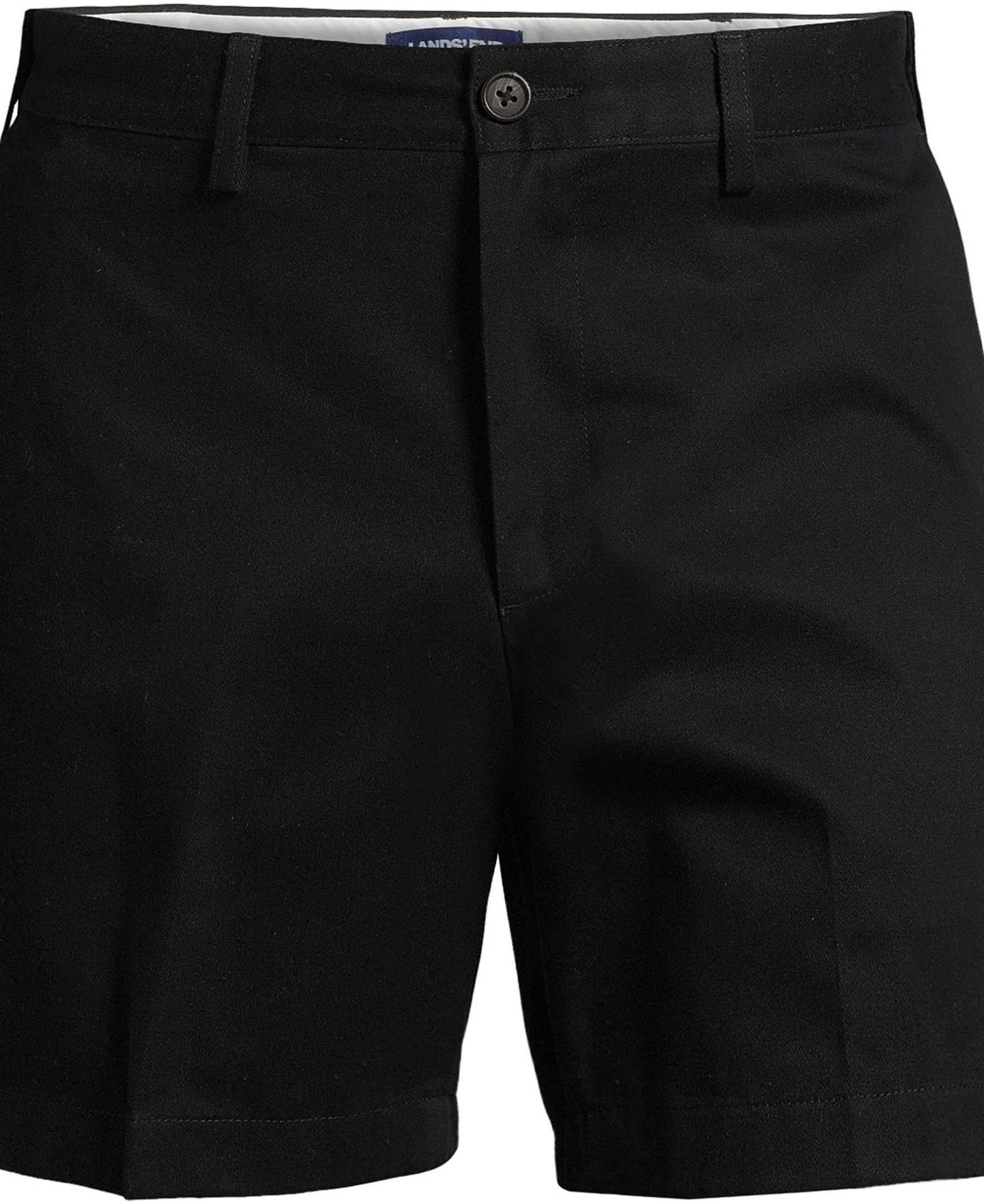 Мужские шорты Lands' End No Iron 6" Comfort Waist Plain Front Chino Short, цвет: Чёрный — фото 6