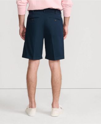 Men's No Iron 9" Comfort Waist Pleated Front Chino Short