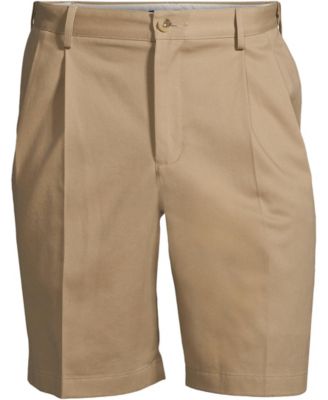 Men's No Iron 9" Comfort Waist Pleated Front Chino Short