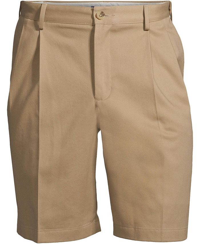 Lands' End Men's Comfort Waist Pleated 9" No Iron Chino Shorts Macy's