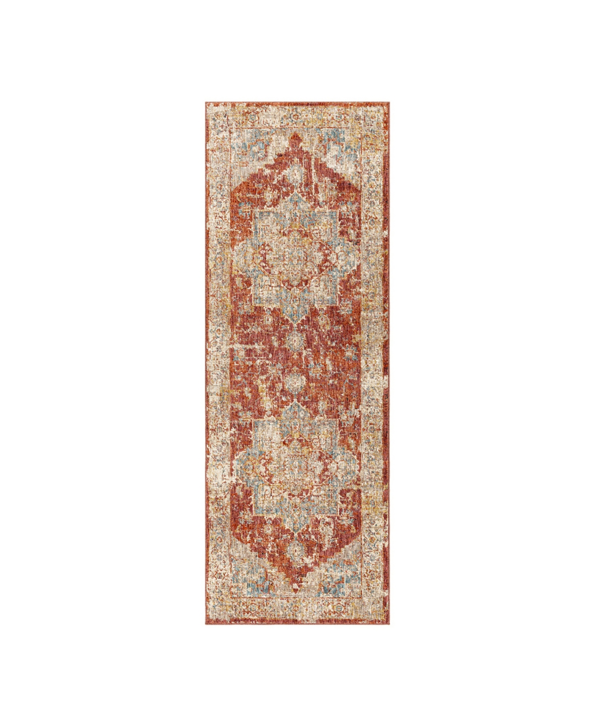 Surya Mirabel Mbe-2311 2'7in x 7'3in Runner Area Rug - Red, Teal