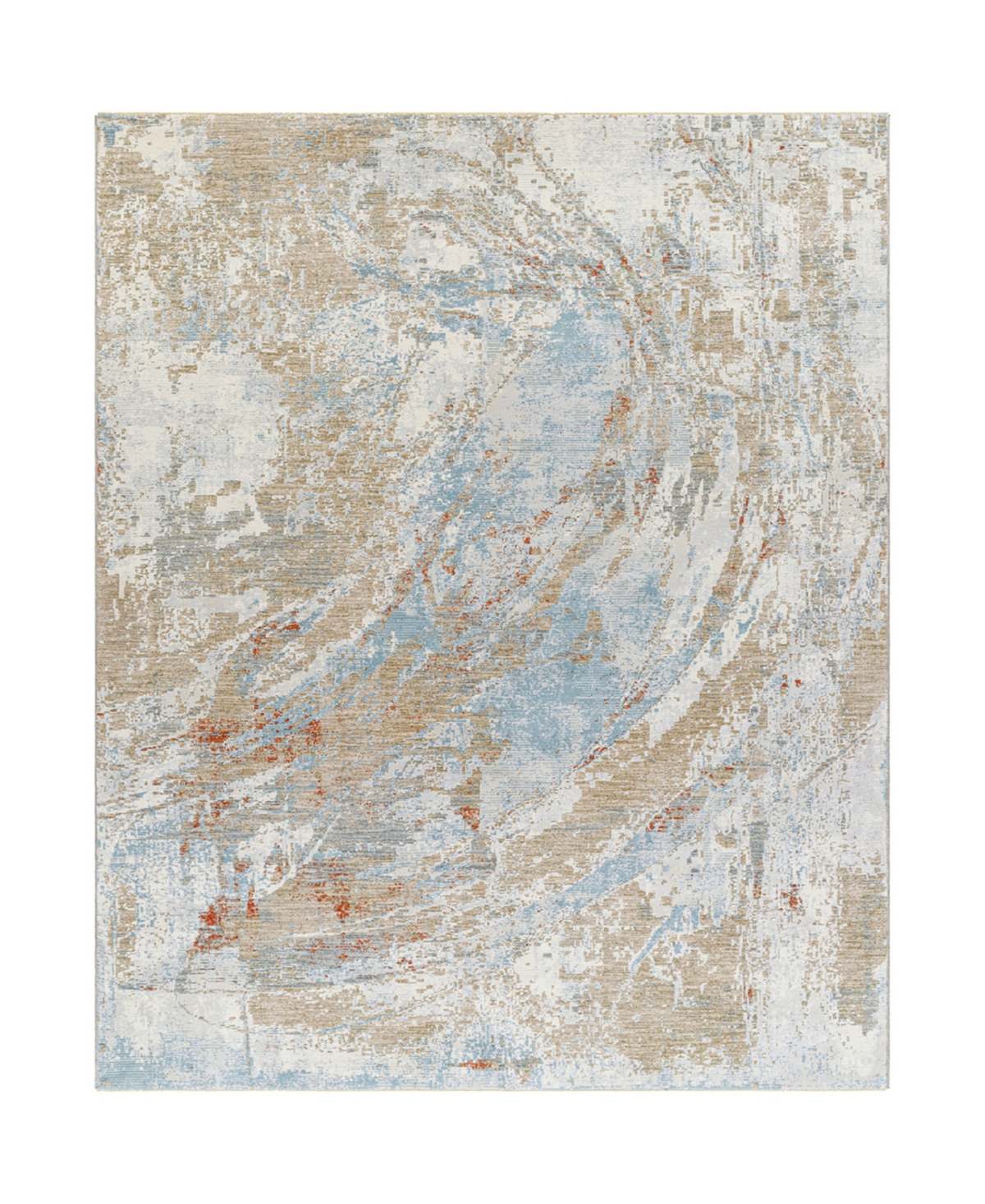 Surya Brunswick Bwk-2337 6'7in x 9'6in Area Rug - Aqua, Ivory