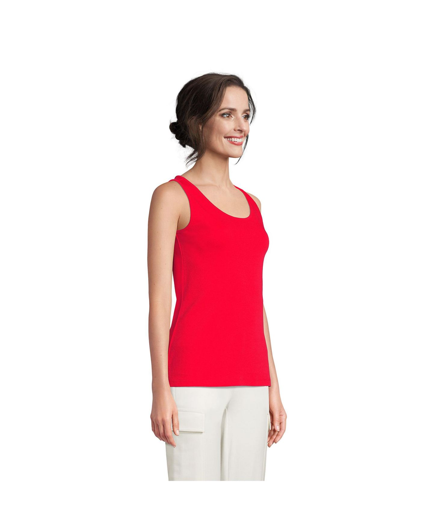 Женский топ Lands' End Cotton, цвет: Красный — фото 3