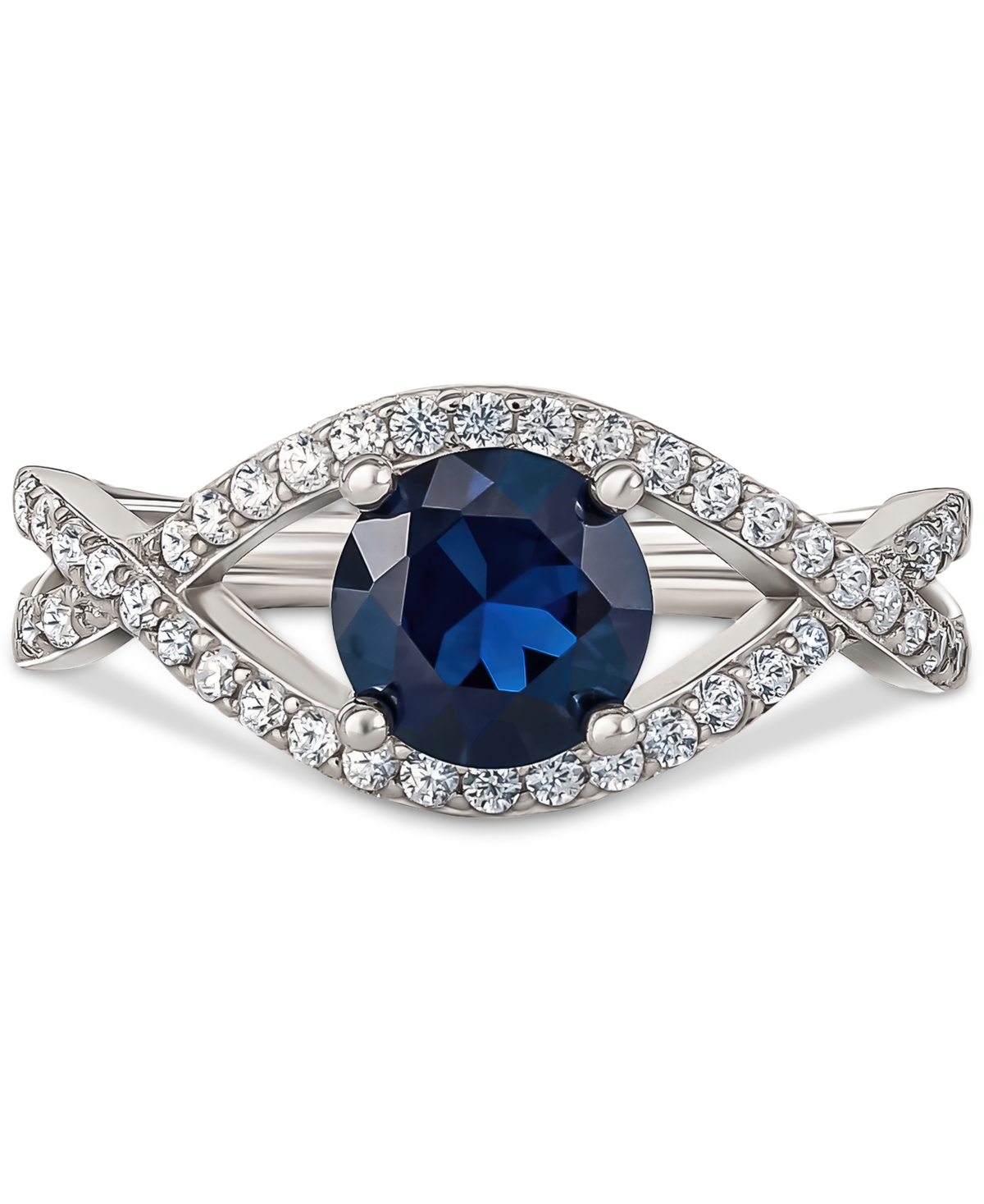 GIANI BERNINI CUBIC ZIRCONIA EVIL EYE RING IN STERLING SILVER, CREATED FOR MACY'S