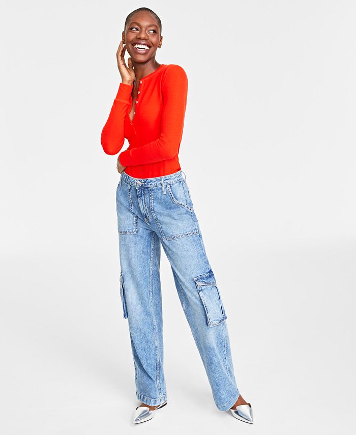 On 34th Women's High Rise Utility Cargo Jeans, Created for Macy's - Macy's