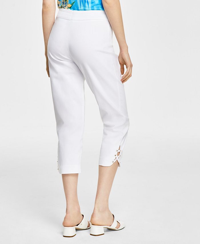 JM Collection Lattice-Hem Capri Pants, Created for Macy's - Macy's