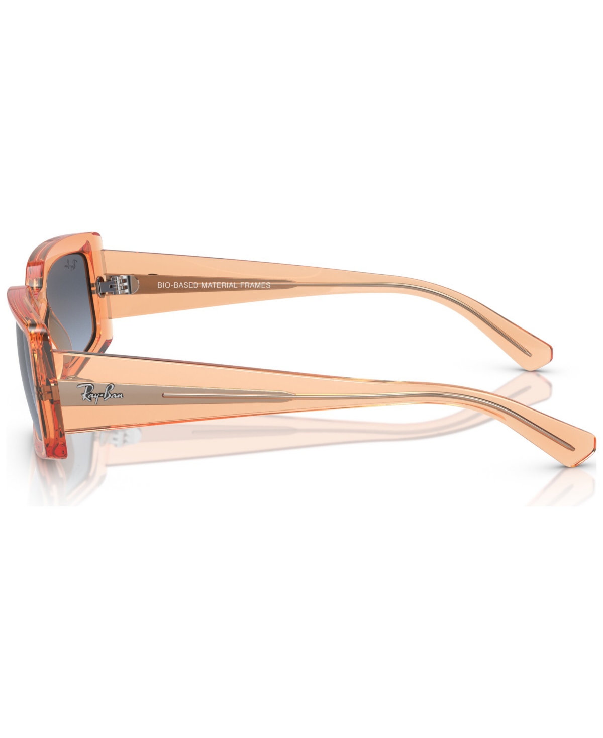 Ray Ban Womens Orange Rb4395 Kiliane Rectangle-frame Transparent Acetate Sunglasses In Gray