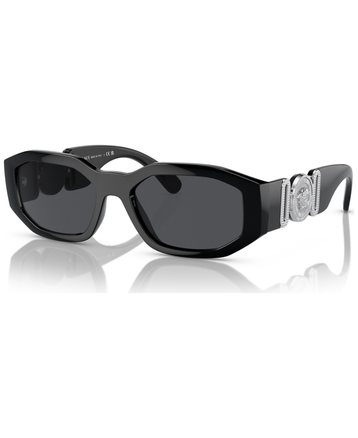 Versace Dark Gray Geometric Unisex Sunglasses Ve4361 542287 53 In Black / Dark / Gray / Grey