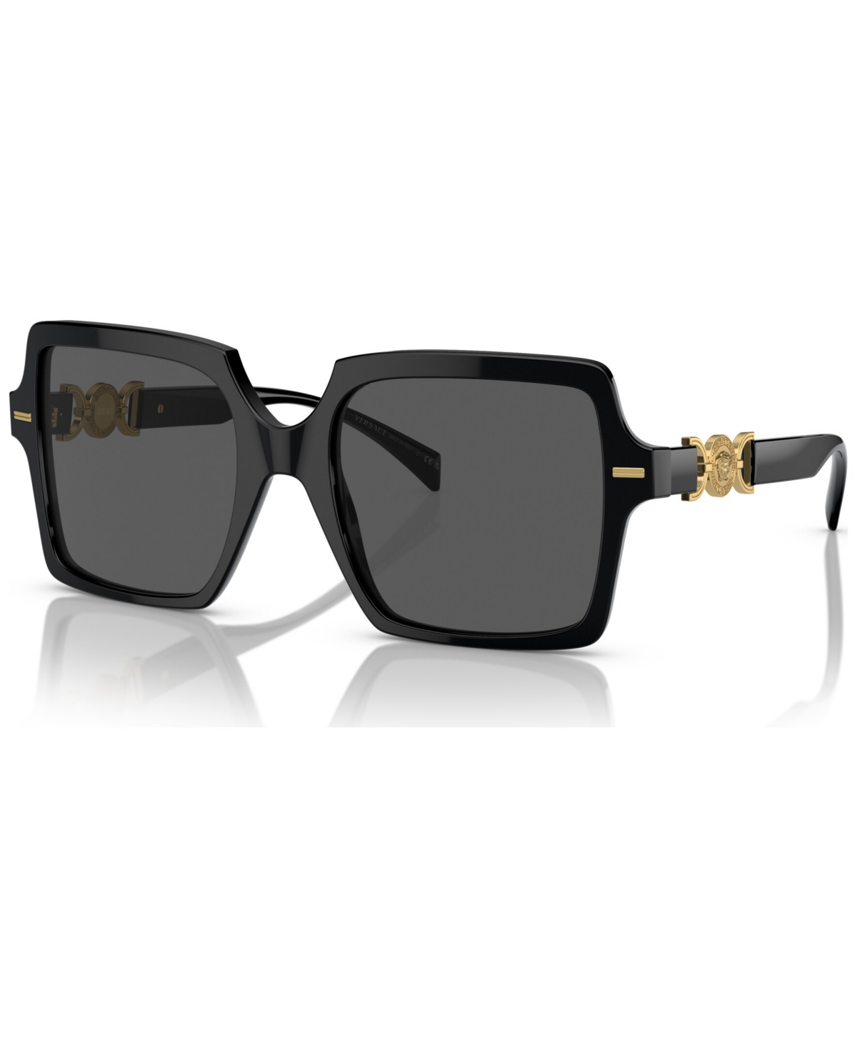 Versace Women's Low Bridge Fit Sunglasses, Ve4441f In Black