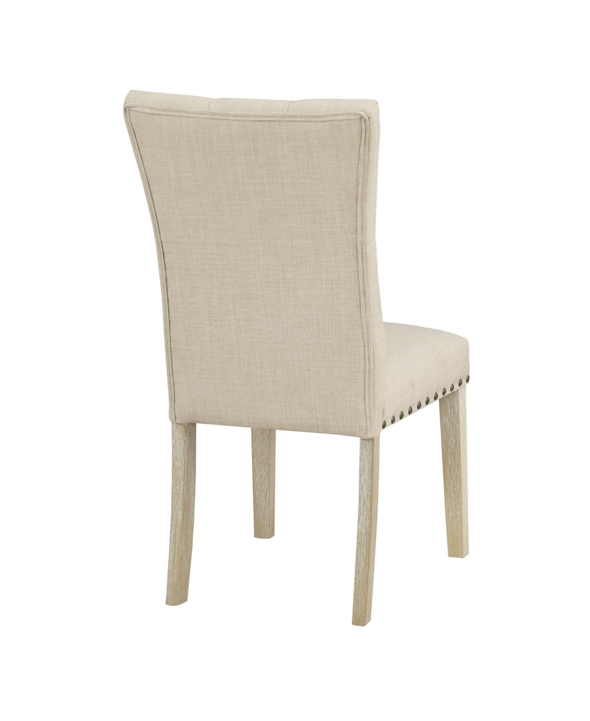 Preston Dining Chair 2-Pack with Antique-like Bronze Nailheads and Brushed Legs Fabric
