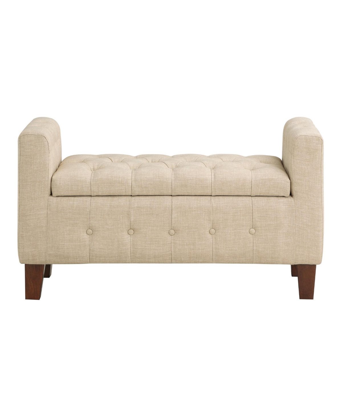 Osp Home Furnishings Darnley Storage Bench In Fabric In Cream