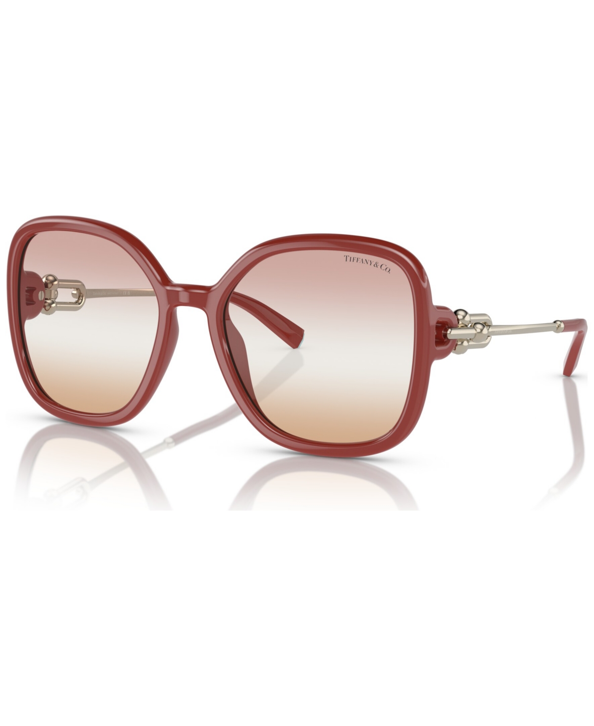 Shop Tiffany & Co Women's Sunglasses, Tf4202u In Solid Burgundy