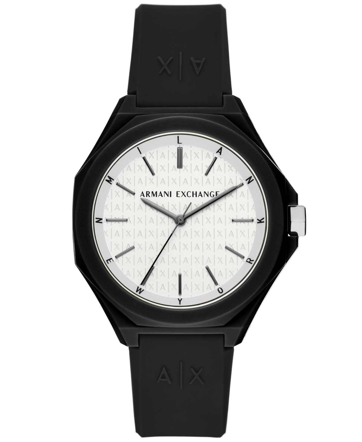 A X Armani Exchange Men's Three-hand Quartz Black Silicone Watch 40mm