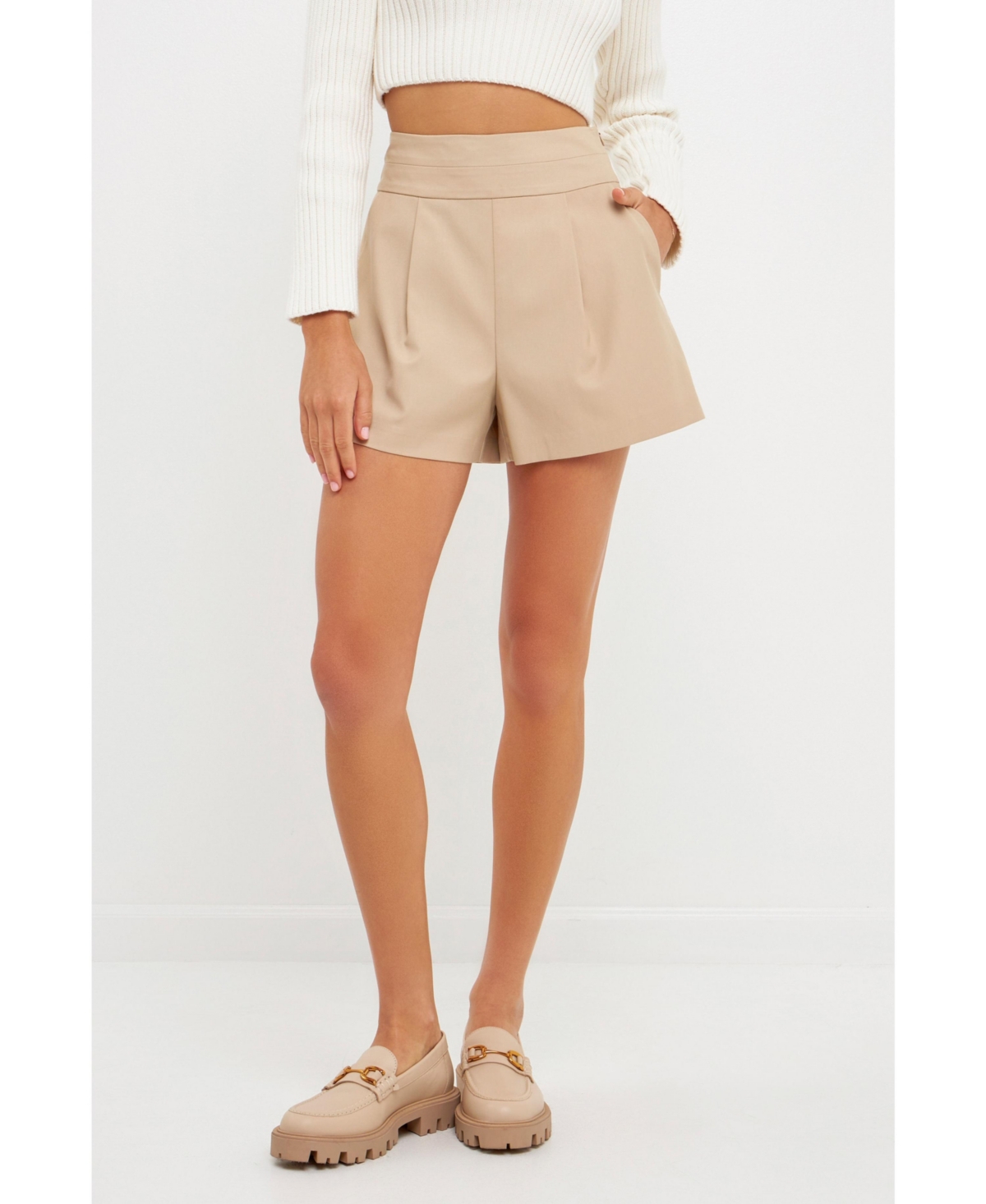 Grey Lab Women's Waist Band Detail Shorts