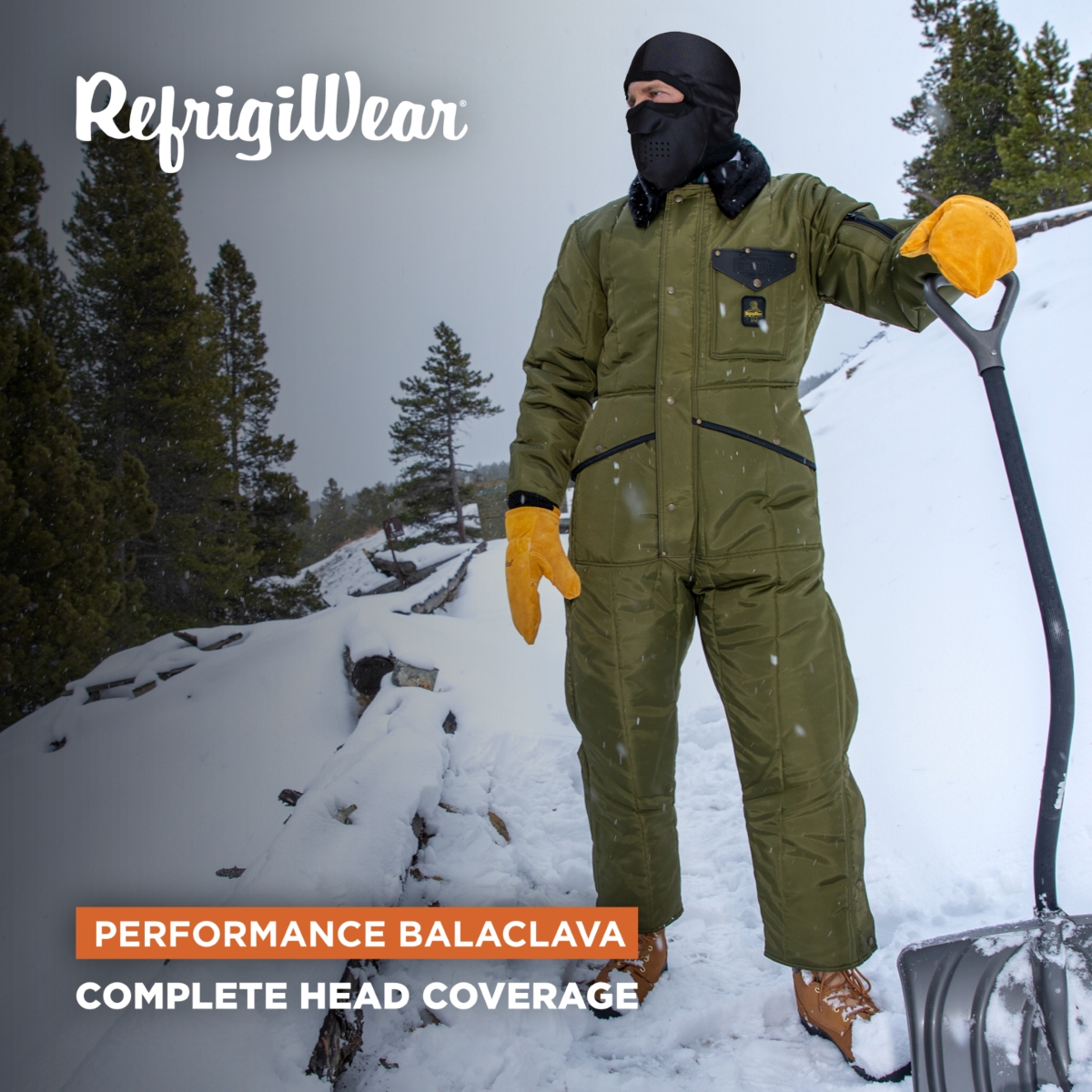 RefrigiWear Men's Fleece Lined Moisture Wicking Performance Clava Balaclava Face Mask