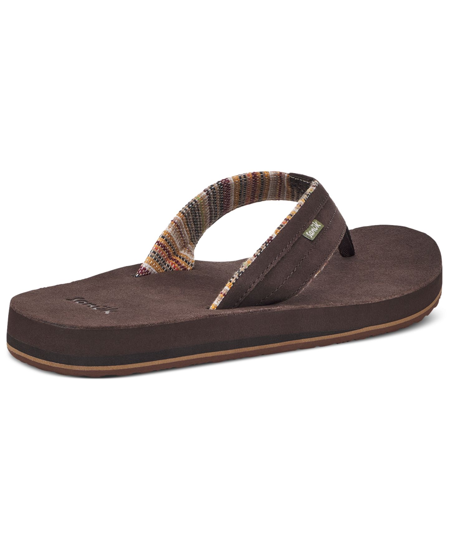 Мужские сандалии Sanuk Ziggy Suede Flip-Flops, цвет: Коричневый — фото 2