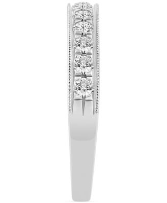 Diamond Milgrain Band (1/2 ct. t.w.) in 14k White or Yellow Gold