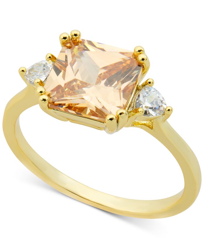 Charter Club Gold-Tone Pavé & Square Crystal Ring, Created for Macy's ...