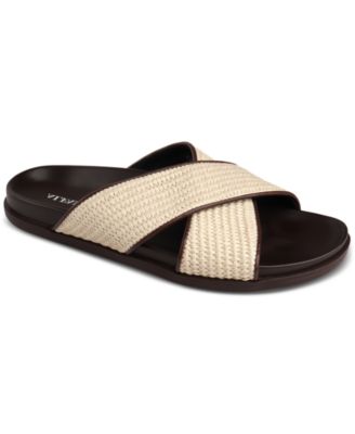 Alfani - Men's Whitter Faux-Raffia Crossed Strap Sandals