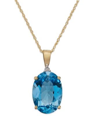 Diamond Accent Oval Pendant Necklace 
