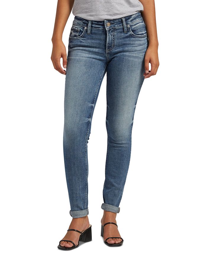 Silver Jeans Co. Women's Mid-Rise Slim-Leg Girlfriend Jeans - Macy's