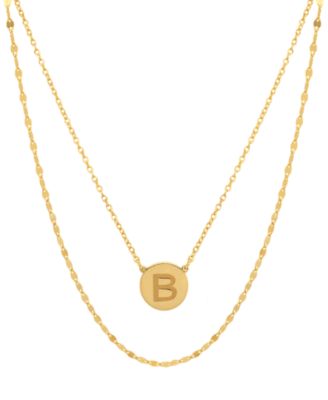 Initial Disc Layered Pendant Necklace in 18k Gold-Plated Sterling Silver, Created for Macy's