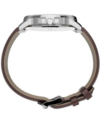 Men's Quartz Analog Premium Dress Leather Brown Watch 45mm