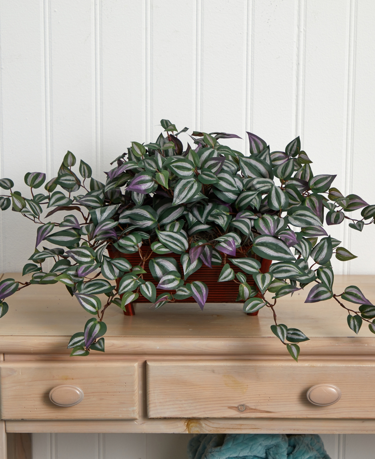 Nearly Natural Wandering Jew Artificial Plant in Decorative Planter