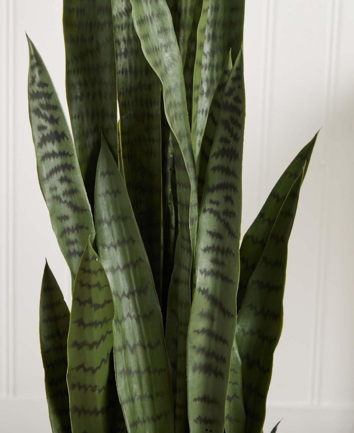 Nearly Natural 51" Sansevieria Artificial Plant In White Planter In Green