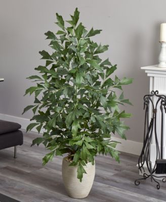 5' Fishtail Palm Artificial Tree in Sand Colored Planter