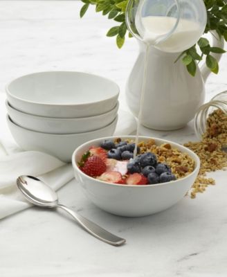 Everyday Whiteware Soup Cereal Bowl 4 Piece Set