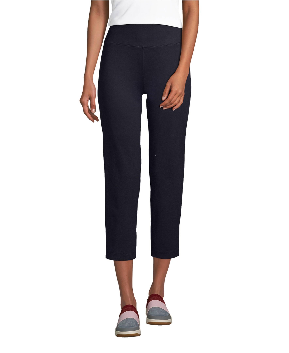 Lands' End Women's Petite Active Crop Yoga Pants In Black ModeSens