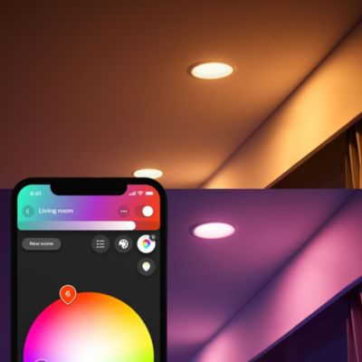 White and Color Ambiance Bluetooth 5/6" High Lumen Recessed Downlight