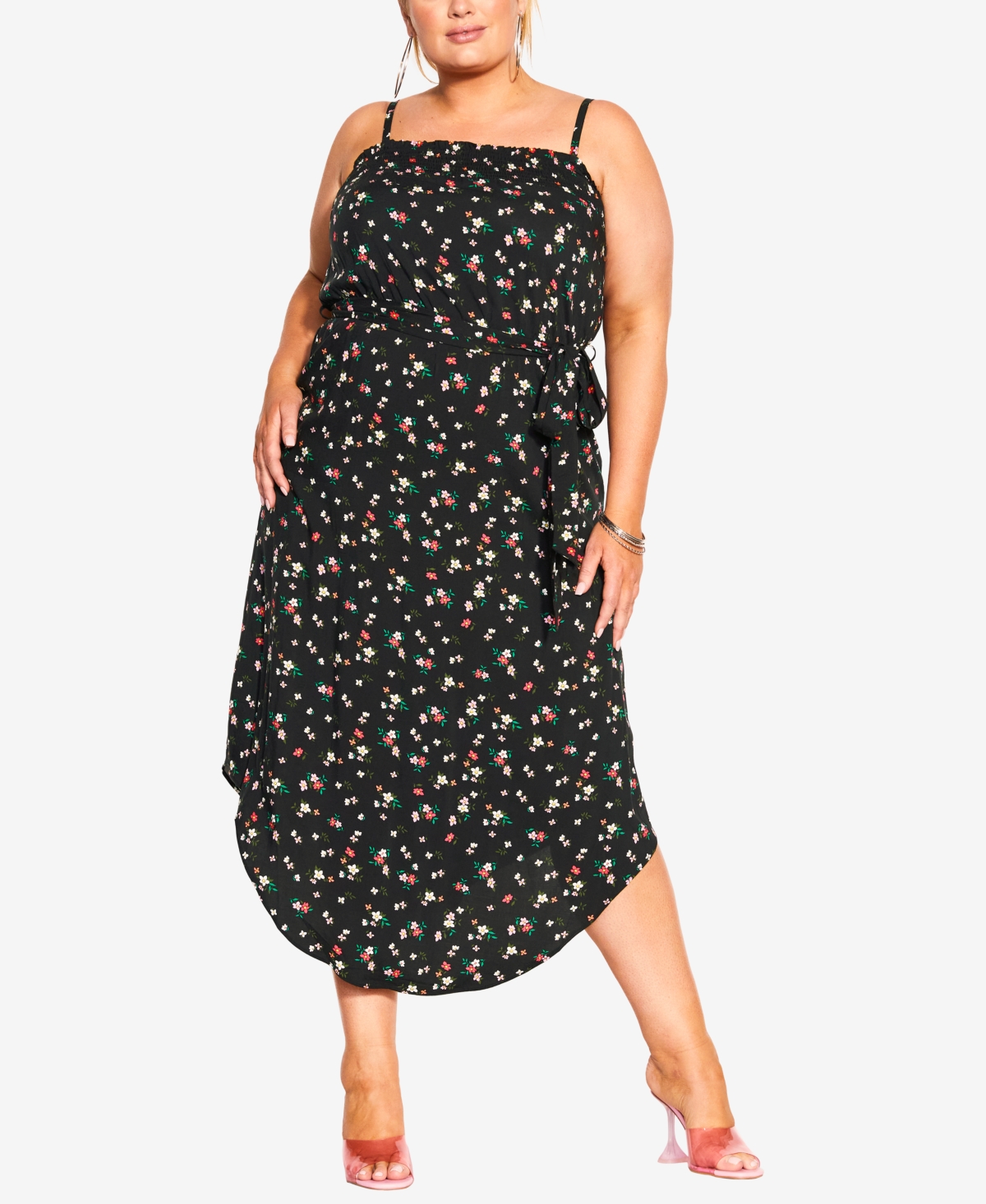 Trendy Plus Size Tamika Print Dress In Floral Vibes