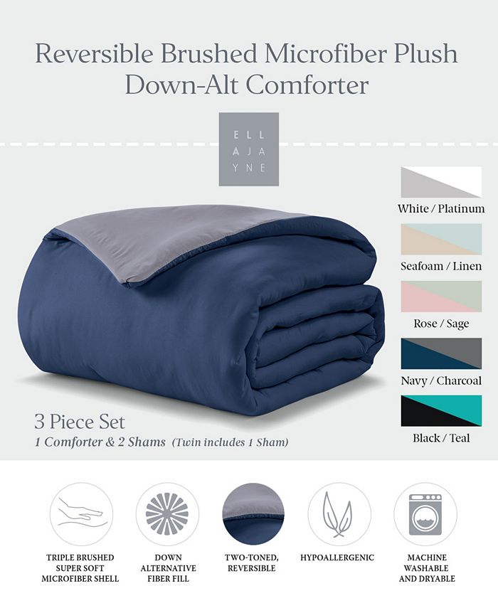 Ella Jayne Reversible Brushed Microfiber Plush DownAlternative