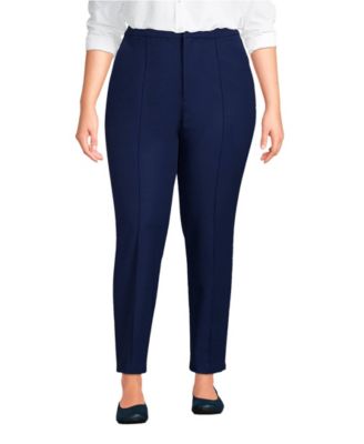 Women's Plus Size High Rise Bi Stretch Pintuck Pencil Ankle Pants