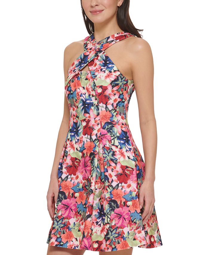 Robe Vince Camuto Fleurie Noir - Taille 8 - Style A-Line - Neuf Avec étiquettes