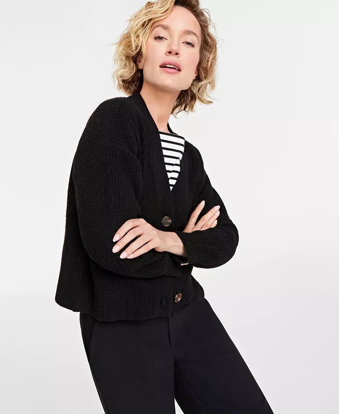 Women's Three-Button Shaker Cardigan