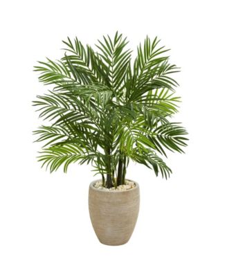 Nearly Natural - 4' Areca Palm Artificial Tree in Sand-Colored Planter