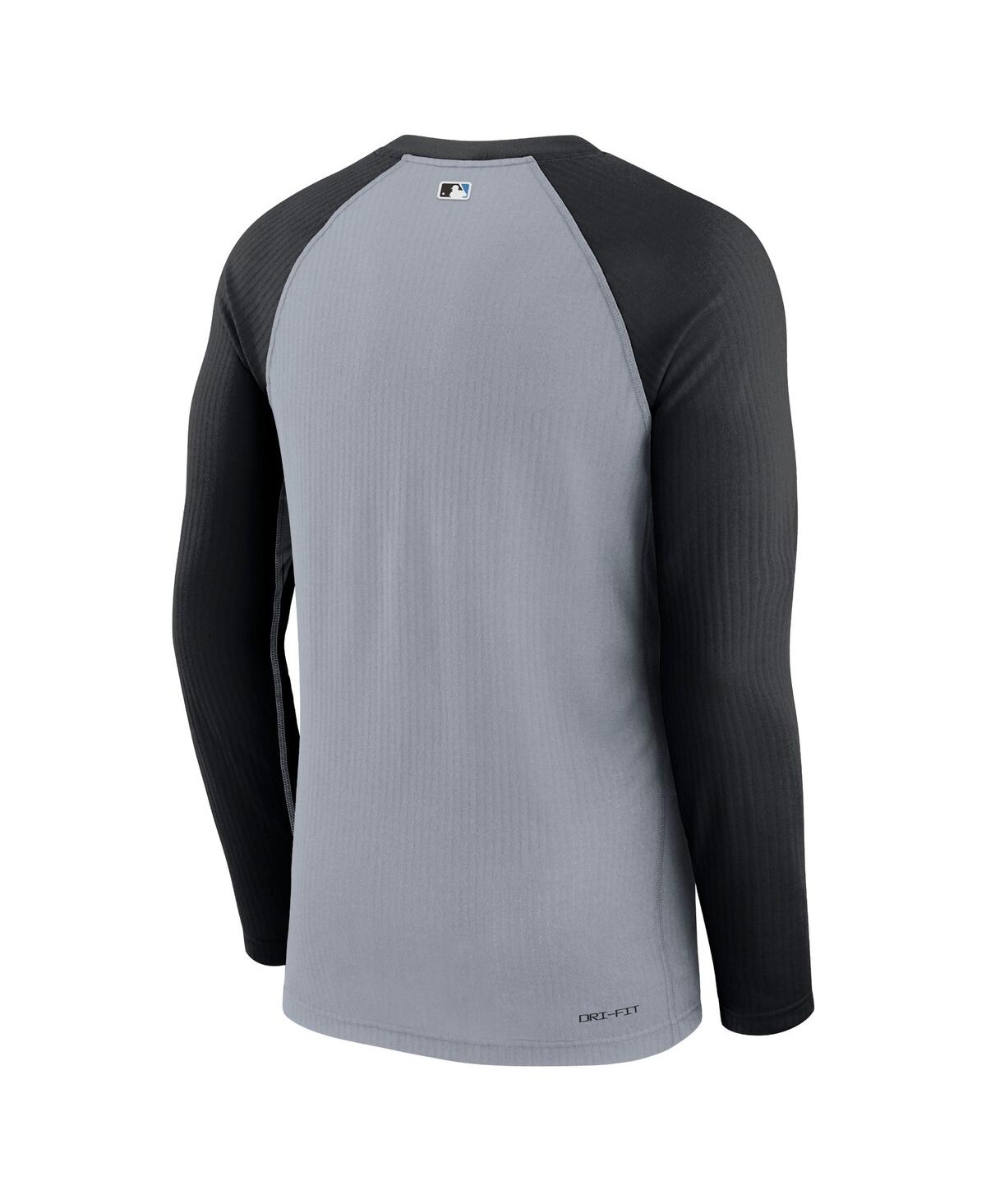 Shop Nike Men's  Gray Miami Marlins Authentic Collection Game Raglan Performance Long Sleeve T-shirt