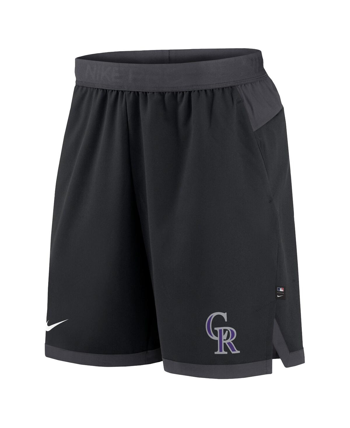 Nike Men's  Black Colorado Rockies Authentic Collection Flex Vent Performance Shorts In Black