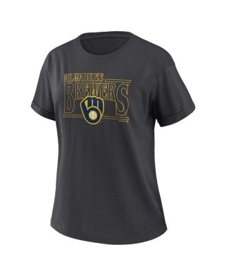 Women's Charcoal Milwaukee Brewers Oversized Boyfriend T-shirt