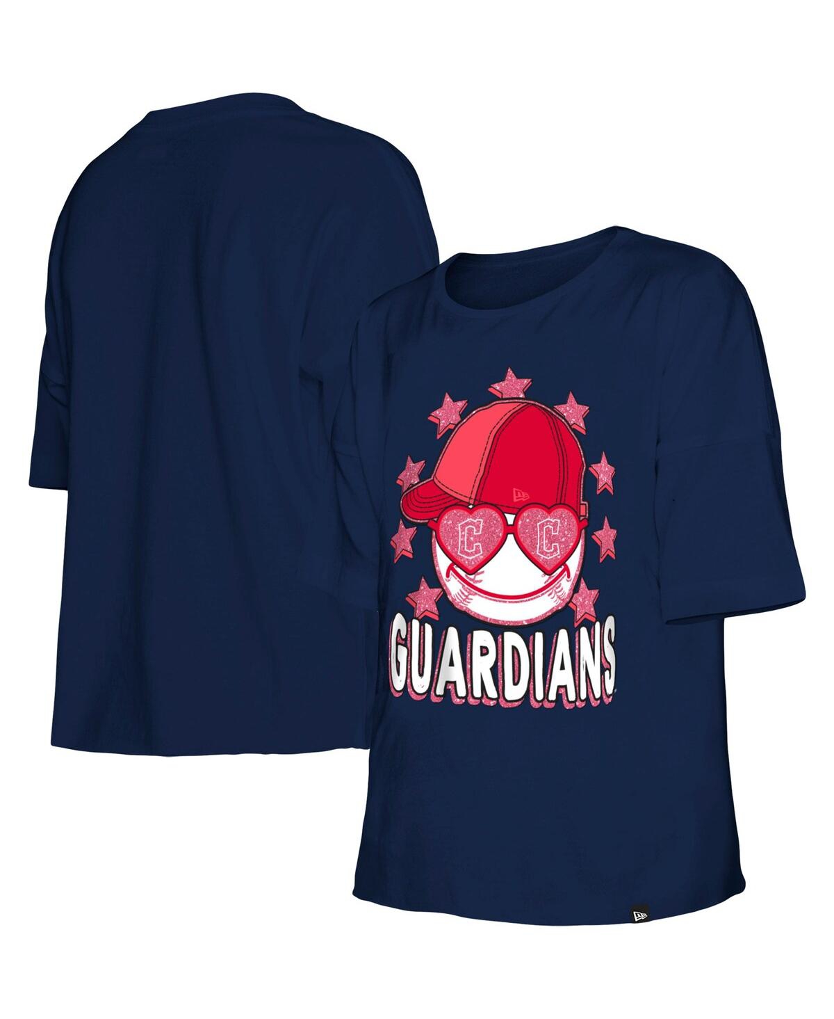 NEW ERA BIG GIRLS NEW ERA NAVY CLEVELAND GUARDIANS TEAM HALF SLEEVE T-SHIRT 