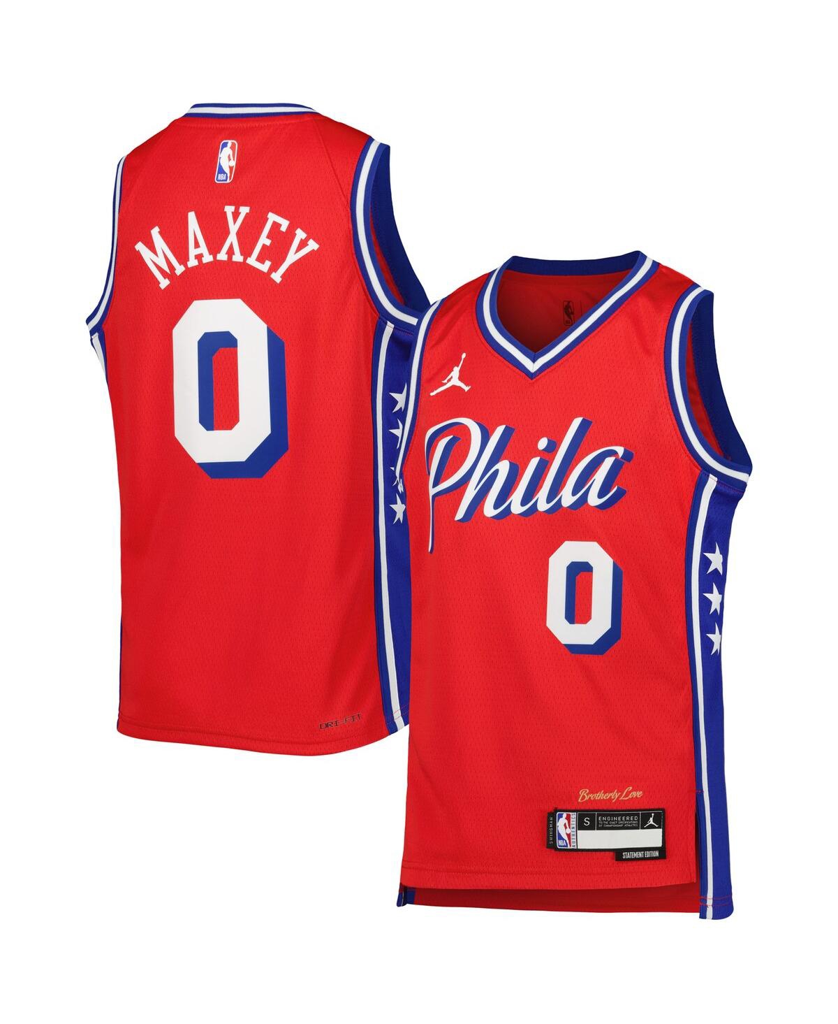 Big Boys and Girls Jordan Tyrese MaxeyPhiladelphia 76ers 2022/23 Swingman Jersey - Statement Edition - Red