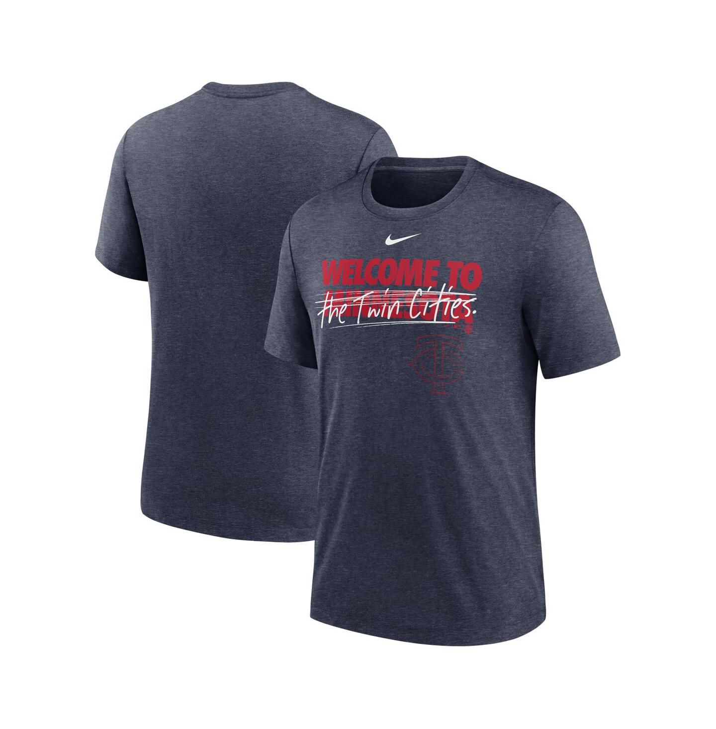 Мужская футболка Nike Heather Navy Minnesota Twins Home Spin Tri-Blend — фото 1