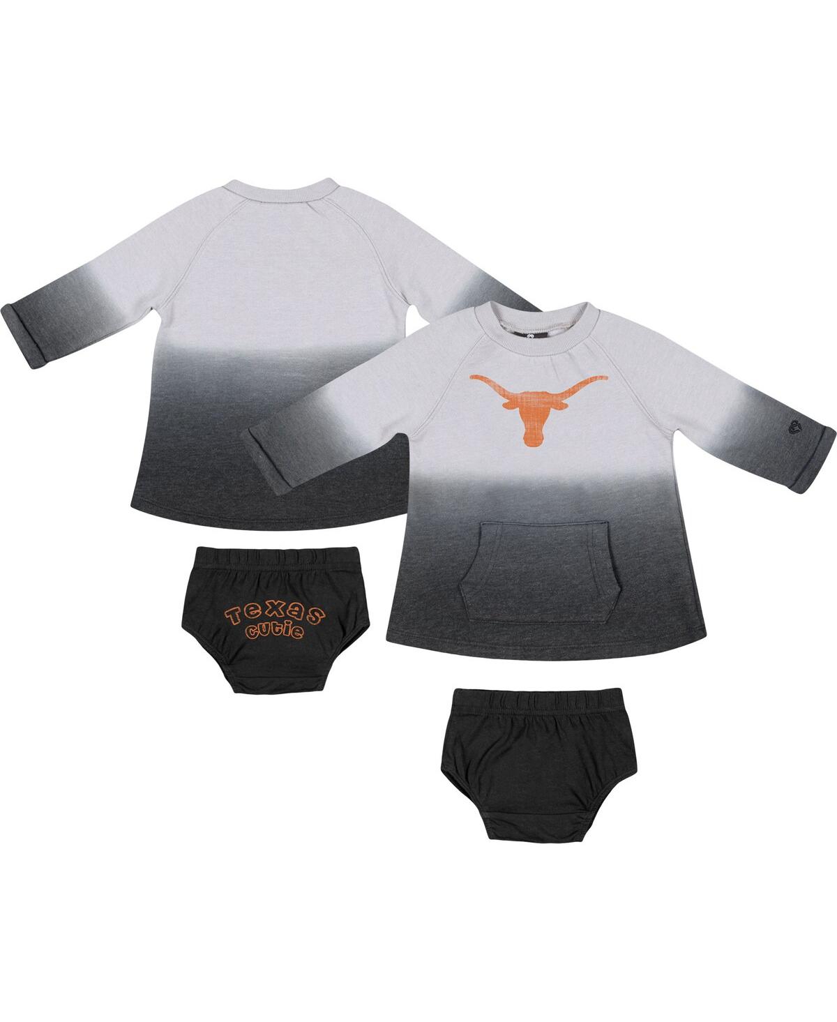 Colosseum Babies' Newborn And Infant Boys And Girls Boys And Girls  Gray, Black Texas Longhorns Hand In Hand In Gray,black