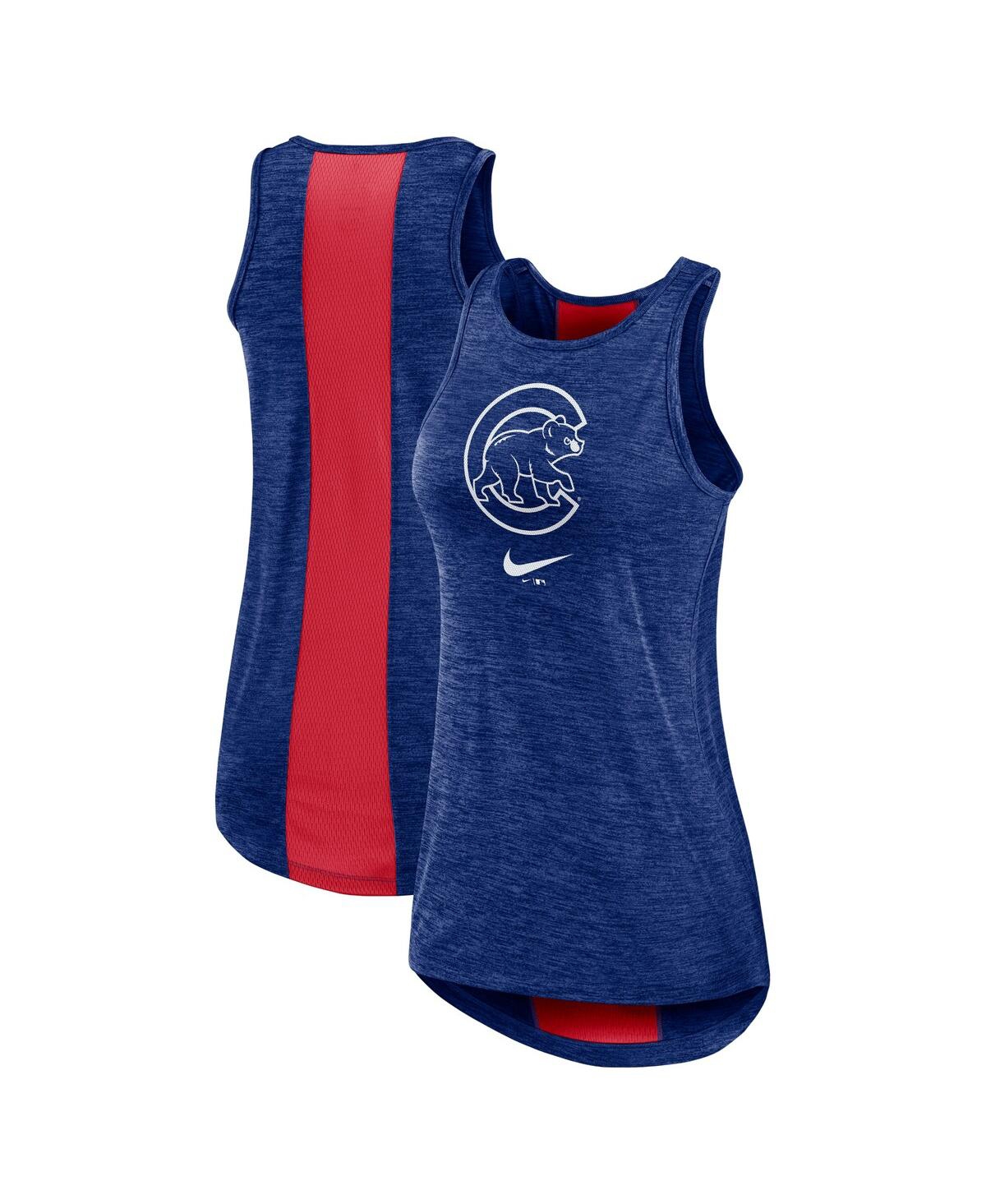 NIKE WOMEN'S NIKE ROYAL CHICAGO CUBS RIGHT MIX HIGH NECK TANK TOP